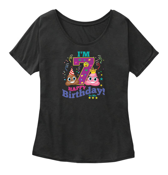 Poop Emoji Happy 7th Birthday Shirt