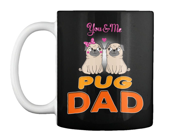 Funny Pug And Lettering Dad
