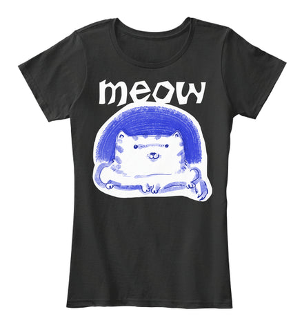 meow cute white cat funny cartoon