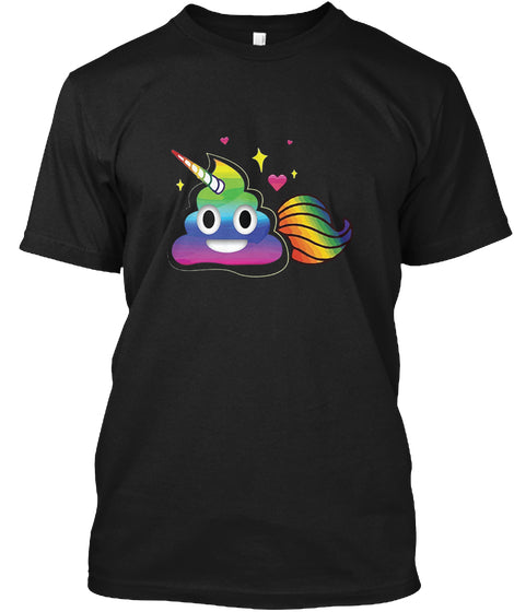 Cute Girl Rainbow Emoji Poop T-Shirt