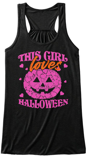 THIS GIRL LOVES HALLOWEEN T SHIRT PINK