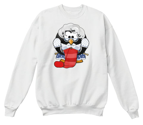 Cute Grandma Penguin Knitting Cartoon