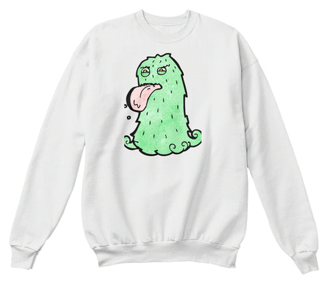 funny green hairy monster cartoon