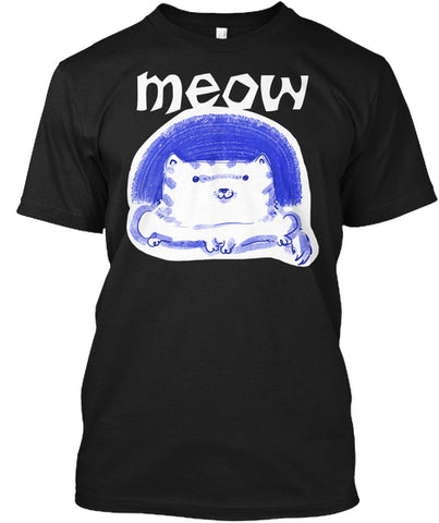 meow cute white cat funny cartoon