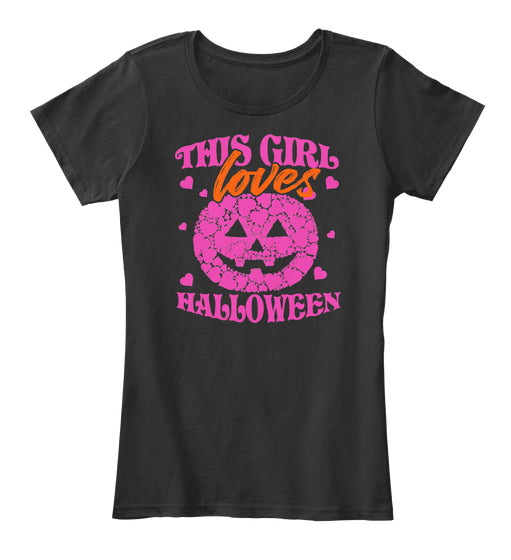 THIS GIRL LOVES HALLOWEEN T SHIRT PINK