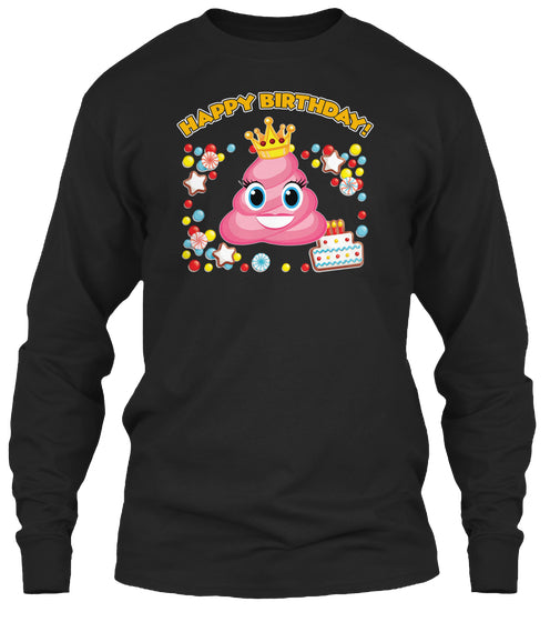 Pink Poop Emoji Happy Birthday Girls