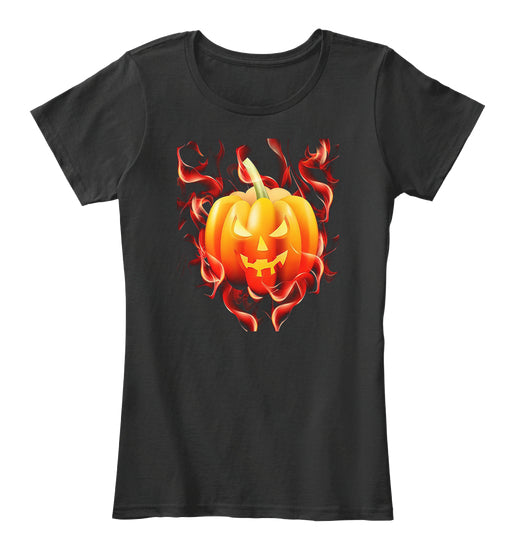 FLAMING PUMPKIN Halloween T-Shirt Jackol