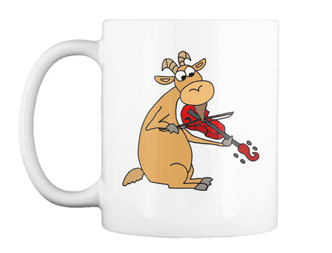Funny Funky Goat Playing the Fiddle Cartoon