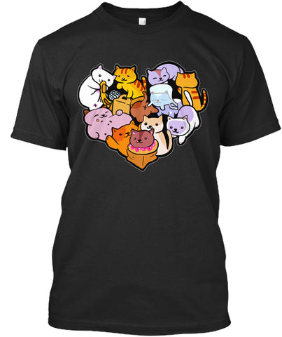 Cat Heart Funny T-shirt For Women