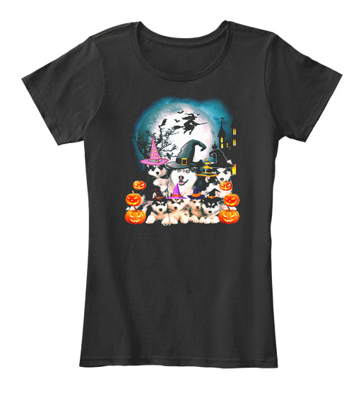 SIBERIAN HUSKY T SHIRT HAPPY HALLOWEEN S