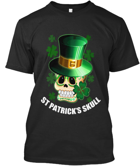 St Patrick Skull Cartoon T Shirt