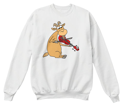 Funny Funky Goat Playing the Fiddle Cartoon