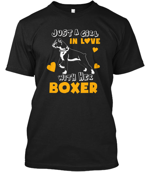 Funny Pet Tee Love With Her Boxer