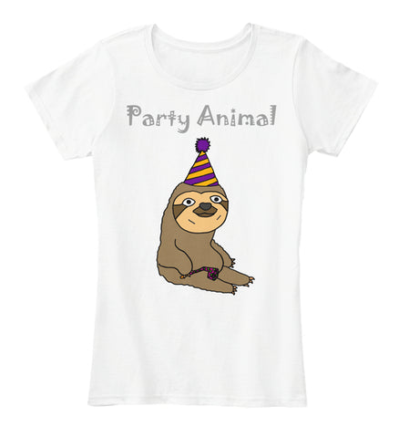 Funny Funky Sloth Party Animal Cartoon