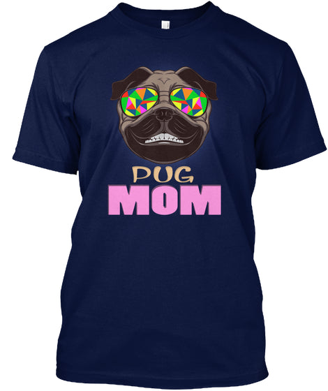Funny Pug Smiling With Glasses Mom