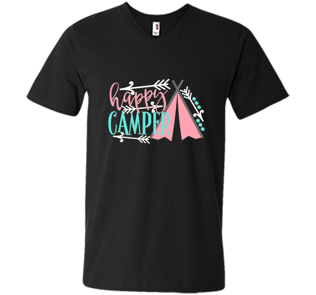Happy Camper Shirt Girly Pink Tent Tribal Arrow Camping Mom