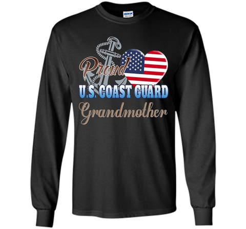 Proud U.S. Coast Guard Grandmother Patriotic Heart T Shirt shirt
