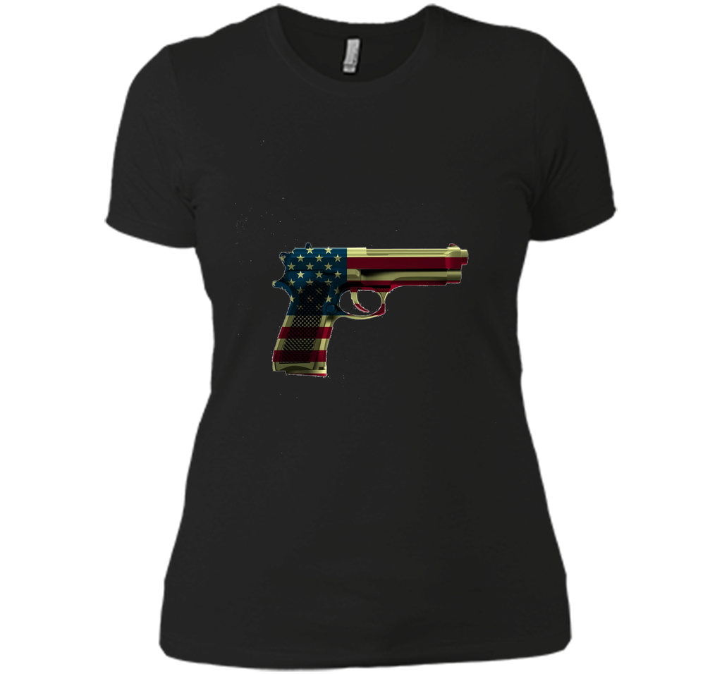 Red White And Blue Gun Flag  4TH Of July T-shirt