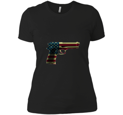 Red White And Blue Gun Flag  4TH Of July T-shirt