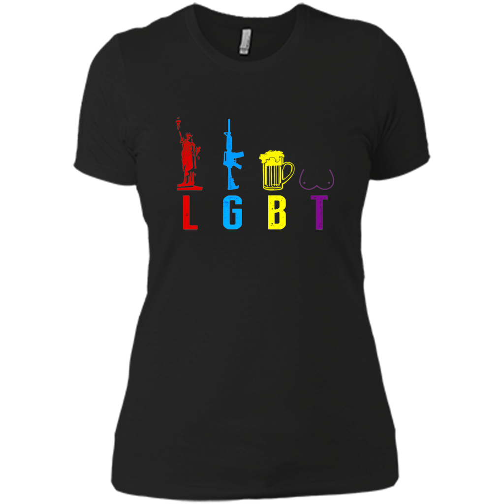 Liberty Gun Beer Funny T-shirt America - LGBT