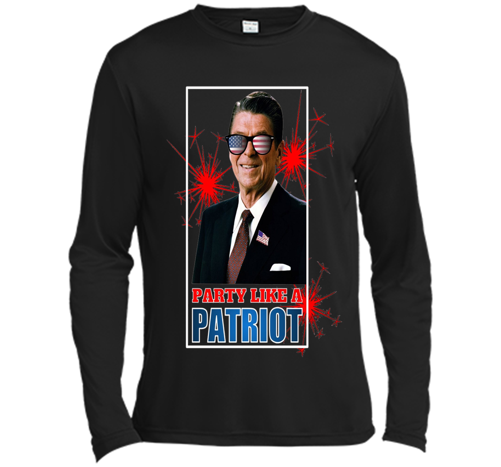 July 4th Party Like A Patriot Ronald Reagan Sunglass T-Shirt