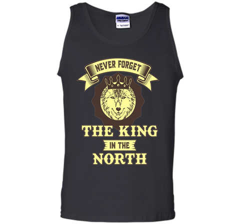 Never Forget The King in the North - Premium Cotton T-Shirt