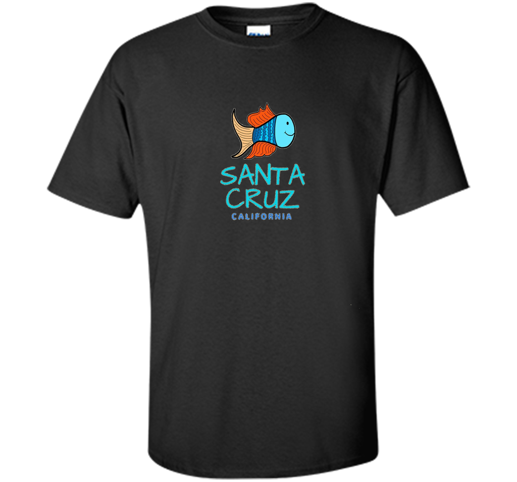 Santa Cruz California T-Shirt, Fun Fish California Surf Tee