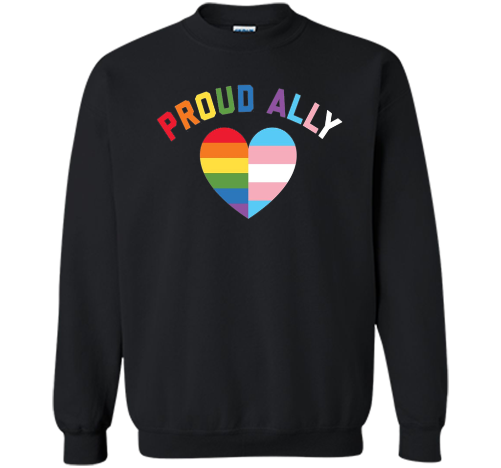 Proud Ally LGBT Rainbow Heart - Gay Pride Month T-Shirt