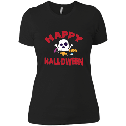 happy halloween, we are friendly friends Next Level Ladies Boyfriend Tee