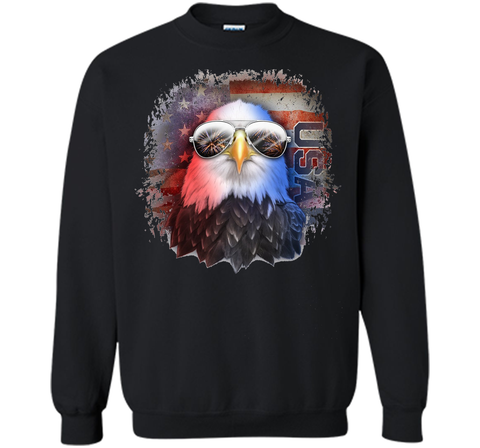 American Flag Bald Eagle Aviator Sunglasses Grungy T-Shirt