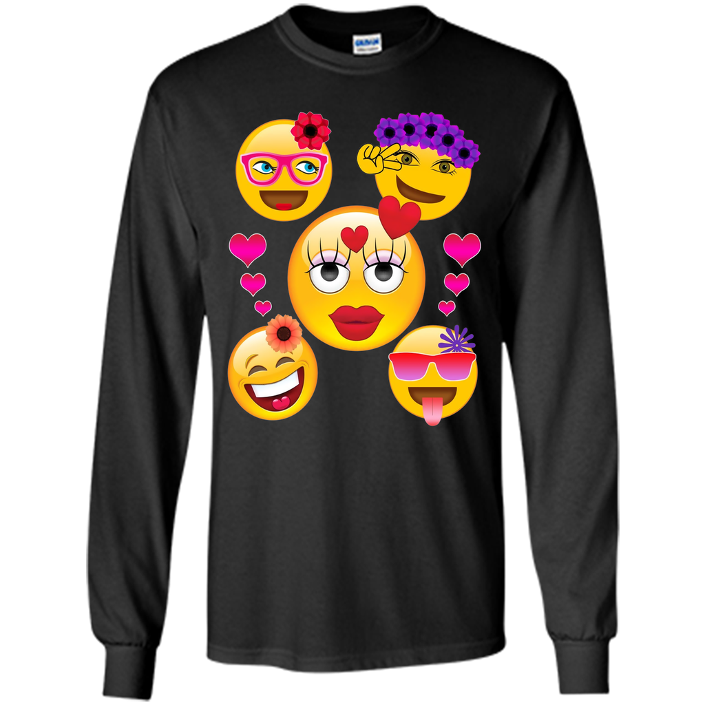 Cute Emoji Face Collage T-Shirt for Girls and Women