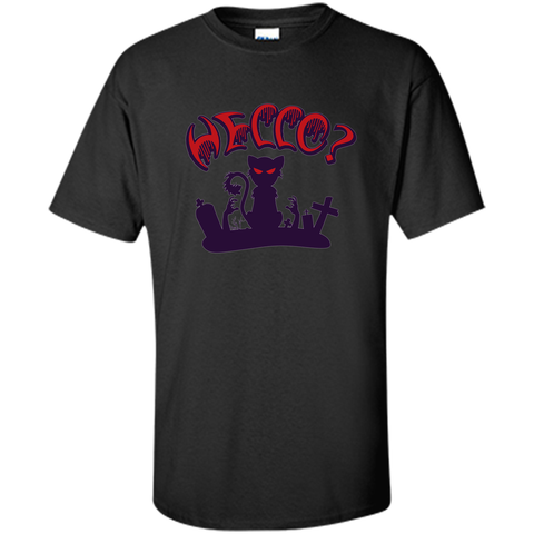 black cat say hello halloween t shirt Custom Ultra Cotton