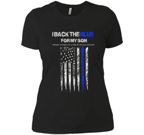 Men's I Back The Blue for My Son thin blue line police dad t-shirt