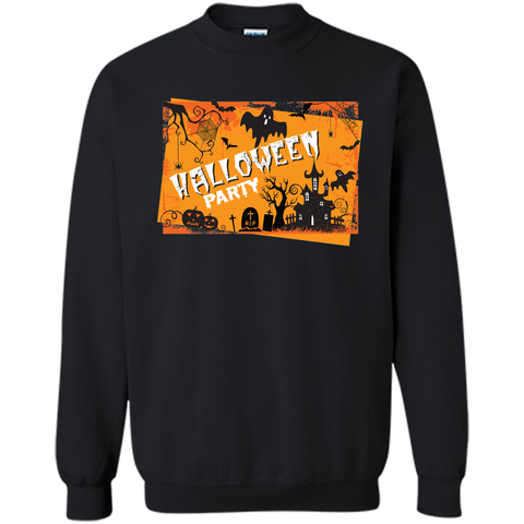 enjoy the halloween party Printed Crewneck Pullover Sweatshirt 8 oz