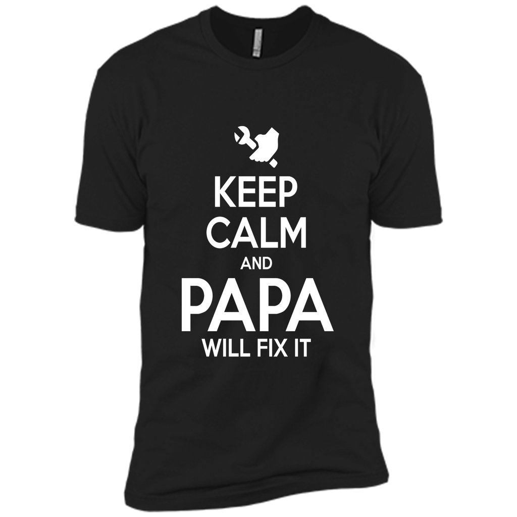 Men's Funny T-Shirt For Grandpa. Keep Calm And Papa Will Fix It