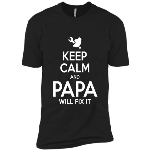 Men's Funny T-Shirt For Grandpa. Keep Calm And Papa Will Fix It