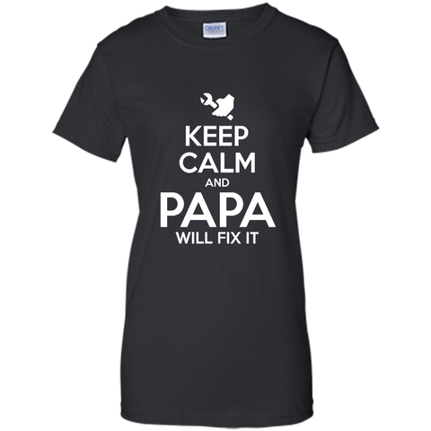 Men's Funny T-Shirt For Grandpa. Keep Calm And Papa Will Fix It