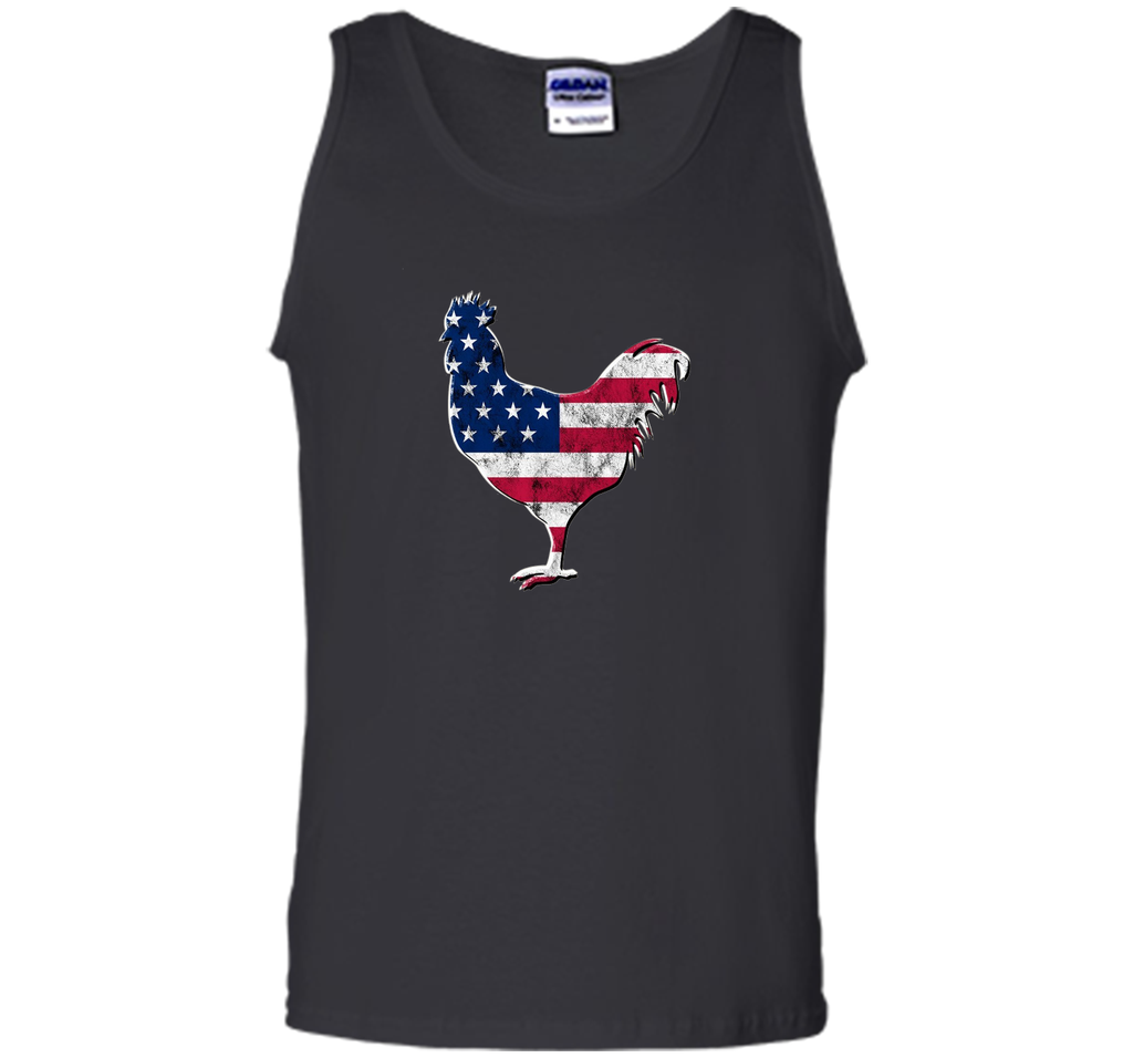Chicken USA Flag Shirt Rooster 4th of July for Women Men