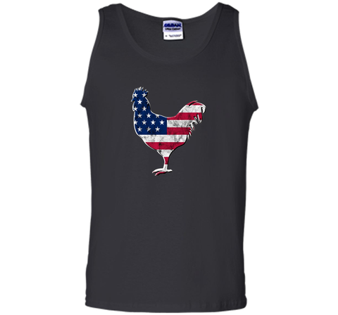 Chicken USA Flag Shirt Rooster 4th of July for Women Men
