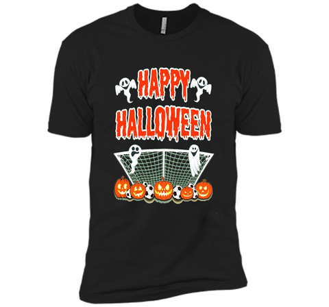Soccer Halloween Pumpkin Ghost T-Shirt Next Level Premium Short Sleeve Tee