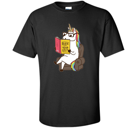 Unicorn Shirt Believe in Yourself Motivational Book Lover