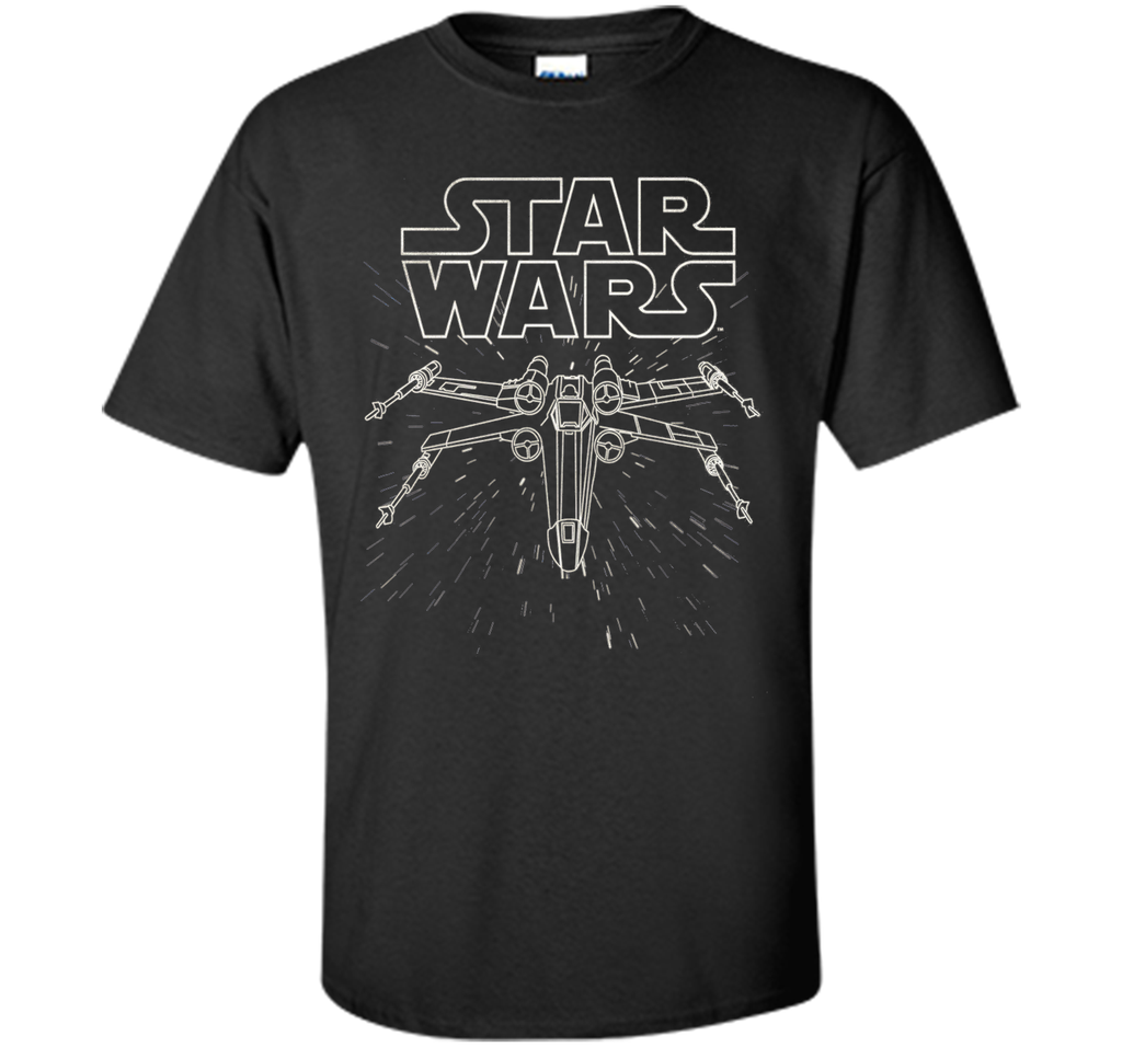 Star Wars X-Wing Fly Through Logo Lineart Graphic T-Shirt