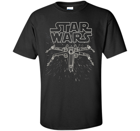 Star Wars X-Wing Fly Through Logo Lineart Graphic T-Shirt