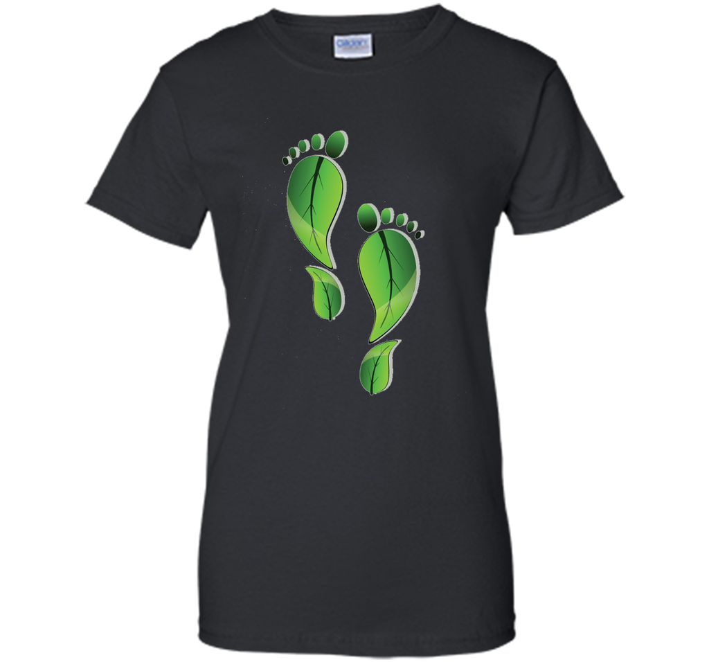 Green Leaf Foot Prints Environmental T Shirt