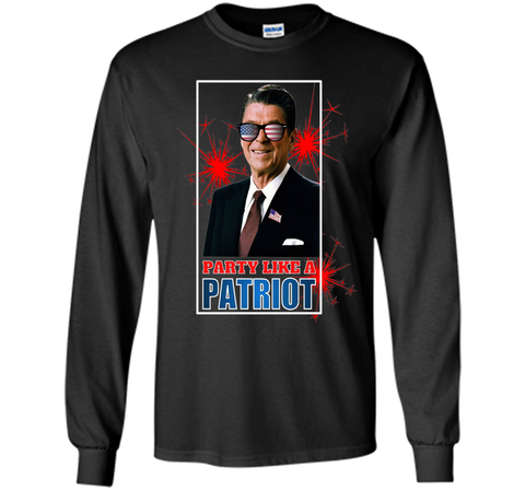 July 4th Party Like A Patriot Ronald Reagan Sunglass T-Shirt