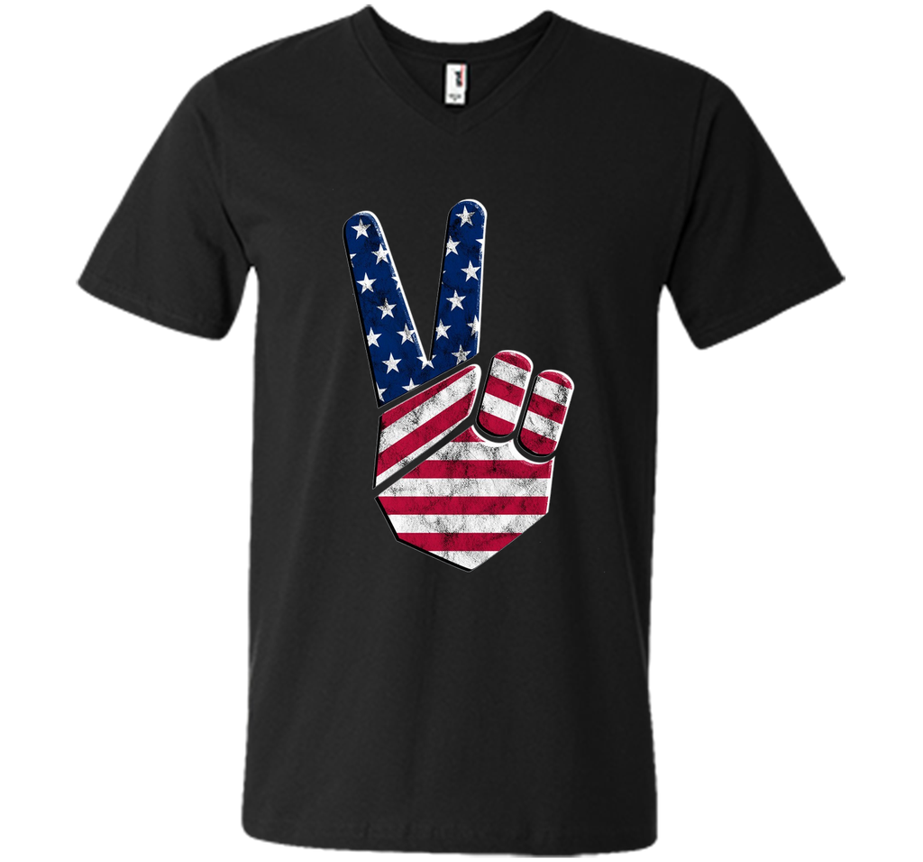 Big Peace Sign Flag Shirt 4th of July for Men Women Kids