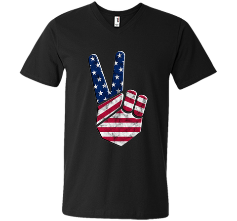 Big Peace Sign Flag Shirt 4th of July for Men Women Kids