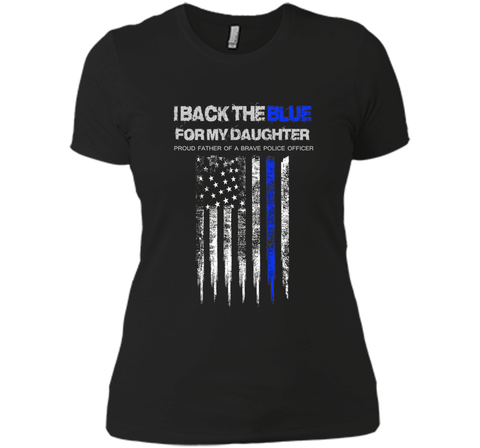 Men's I Back The Blue for My Daughter thin blue line police dad