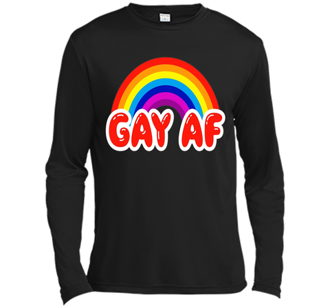 Gay AF Funny Gay Flag Rainbow Colors LGBTQ Pride T-Shirt