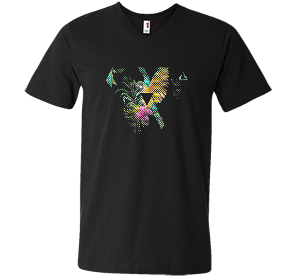 Tropical Parrot Dotted Triangle Trendy Shirt